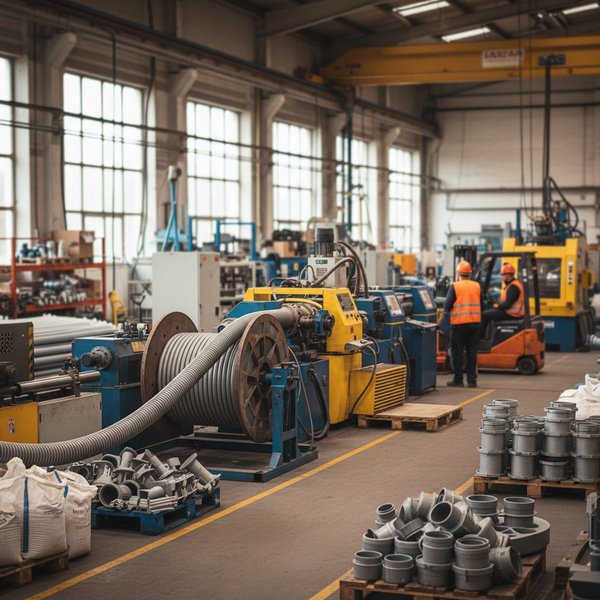 Linia ekstruzji profili okiennych PVC - kontakty do producentów tworzyw budowlanych PKD 2223Z
