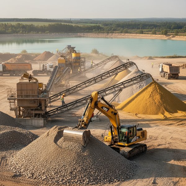 Kopalnia odkrywkowa piasku z koparką wielonaczyniową - kontakty do kopalń żwiru i piasku PKD 0812Z
