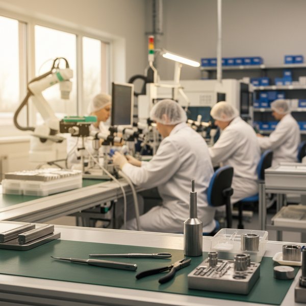 Linia produkcji wyrobów medycznych w czystej hali - kontakty do producentów instrumentów medycznych PKD 3250Z