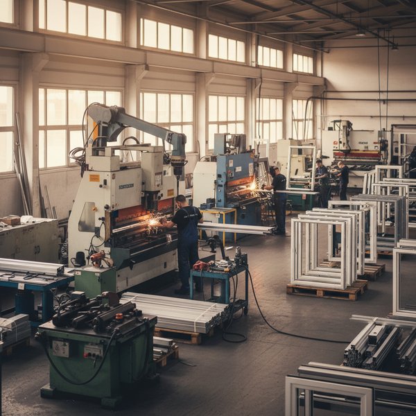 Linia produkcji okien aluminiowych z profilami - kontakty do producentów metalowych elementów stolarki PKD 2512Z