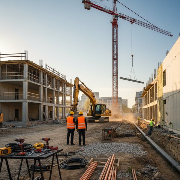 Wizualizacja branży firm budowlanych i instalacyjnych - kontakty B2B w bazie Baza firm budowlanych i instalacyjnych