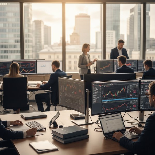 Wnętrze banku polskiego z bankomatem i klientem - kontakty do polskich firm finansowych PKD 64X 65X