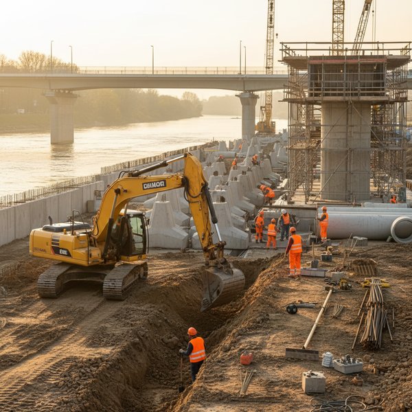 Wizualizacja branży wykonawców robót związane z budową obiektów inżynierii lądowej i wodnej - baza B2B