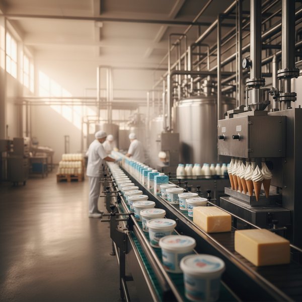Wizualizacja branży producentów wyrobów mleczarskich i lodów jadalnych - baza B2B