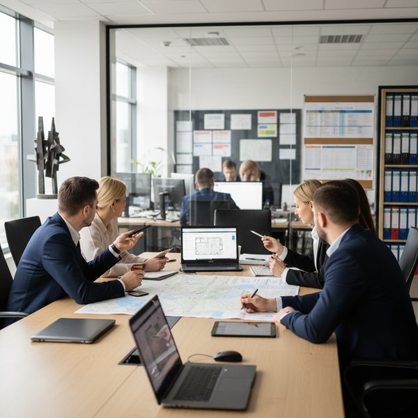 Wizualizacja branży firm zajmujących się obsługą rynku nieruchomości wykonywana na zlecenie - baza B2B