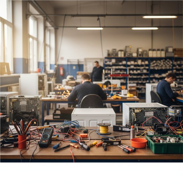 Technik serwisu silnika elektrycznego w warsztacie - kontakty do serwisów urządzeń elektrycznych PKD 3314Z