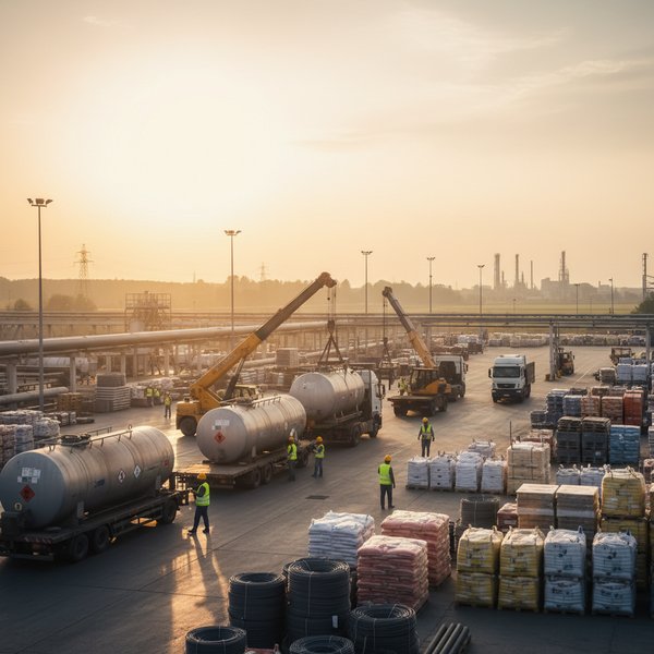 Trader surowców przy ekranach z notowaniami - kontakty do polskich pośredników paliw i metali PKD 4612Z