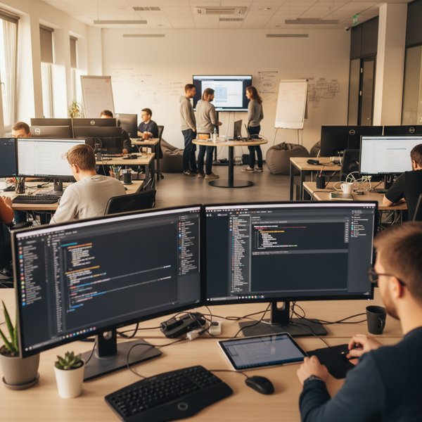 Wizualizacja branży firm prowadzących działalność w zakresie programowanią - baza B2B