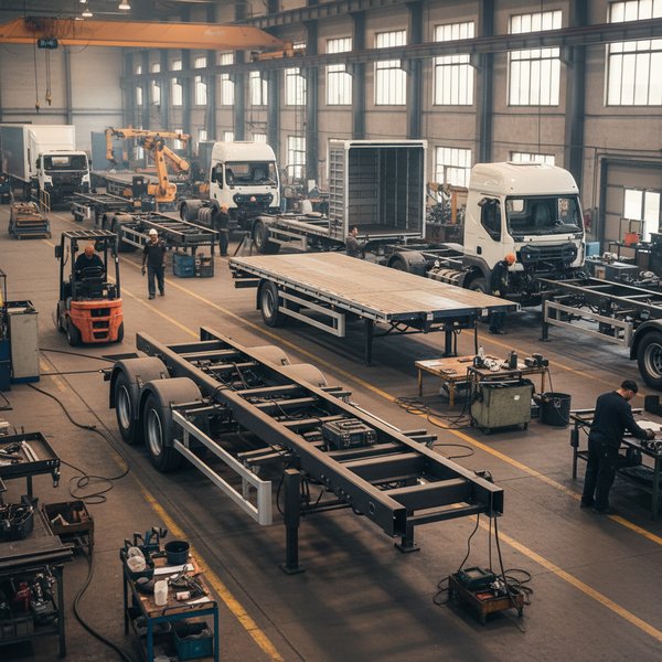 Hala produkcji naczep TIR z ramami spawanymi - kontakty do producentów nadwozi i naczep PKD 2920Z