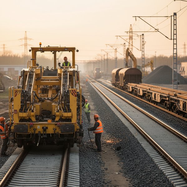 Maszyna torowa przy modernizacji linii kolejowej - kontakty do firm budujących infrastrukturę kolejową PKD 4212Z