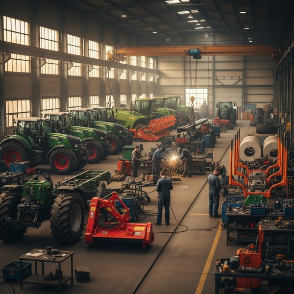 Kombajn zbożowy na żniwach z workami - kontakty do producentów maszyn rolniczych PKD 2830Z