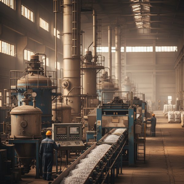 Granulator nawozów azotowych w zakładzie - kontakty do polskich producentów nawozów PKD 2015Z