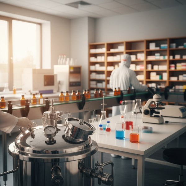 Wnętrze apteki z farmaceutą za ladą - kontakty do polskich aptek i punktów aptecznych PKD 4773Z