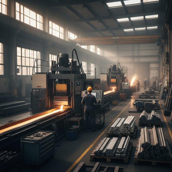 Linia ekstruzji profili aluminiowych w prasie - kontakty do producentów wyrobów z aluminium PKD 2442Z