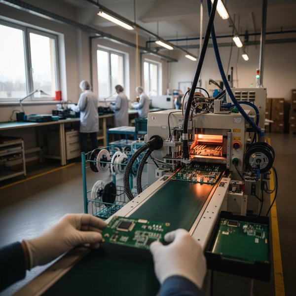Linia SMT z obwodami drukowanymi PCB - kontakty do producentów elektronicznych obwodów PKD 2612Z