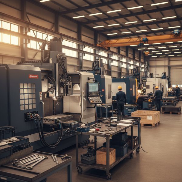 Centrum obróbcze CNC 5-osiowe w pracy - kontakty do polskich producentów obrabiarek do metalu PKD 2841Z