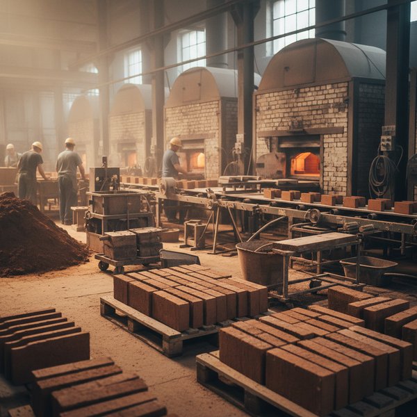 Wizualizacja branży producentów cegieł, dachówek i materiałów budowlanych z wypalanej gliny - baza B2B