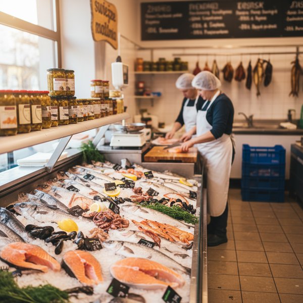 Wizualizacja branży sklepów oferujących ryby i owoce morza - kontakty B2B w bazie Baza sklepów oferujących ryby i owoce morza