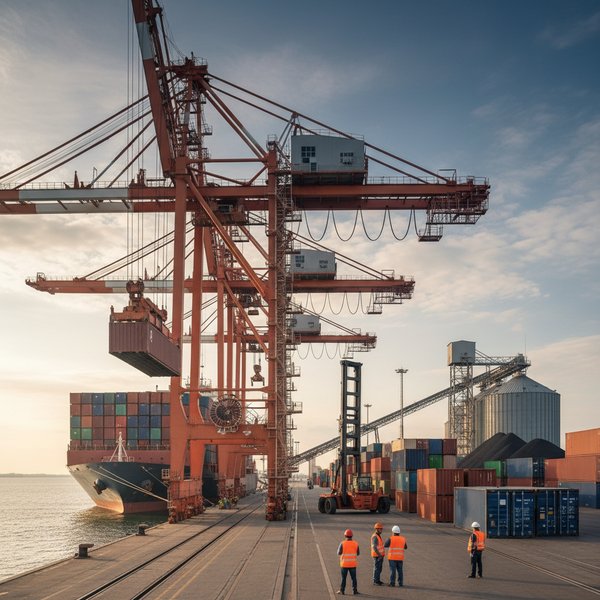 Wizualizacja branży firm oferujących przeładunek towarów w portach morskich - baza B2B
