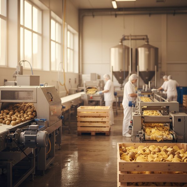 Linia produkcji frytek mrożonych w zakładzie - kontakty do firm przetwórstwa ziemniaków PKD 1031Z