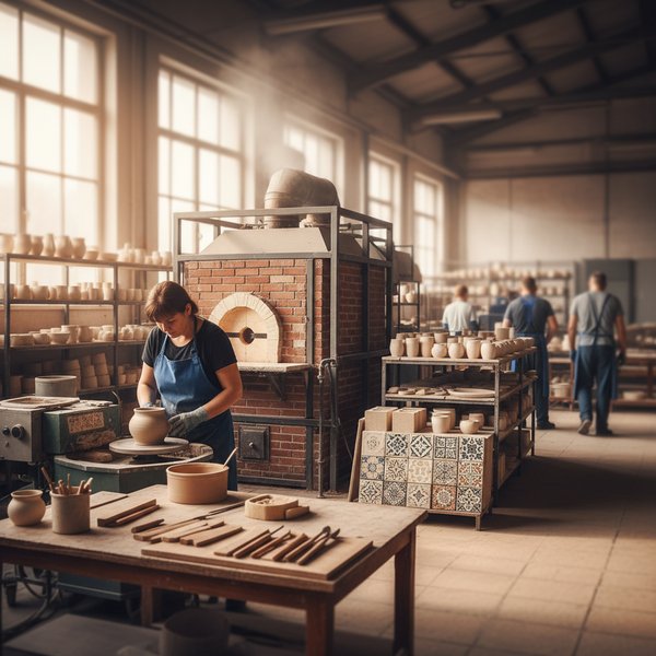 Hala wypalania ceramiki sanitarnej z piecem - kontakty do producentów wyrobów ceramicznych PKD 2320Z