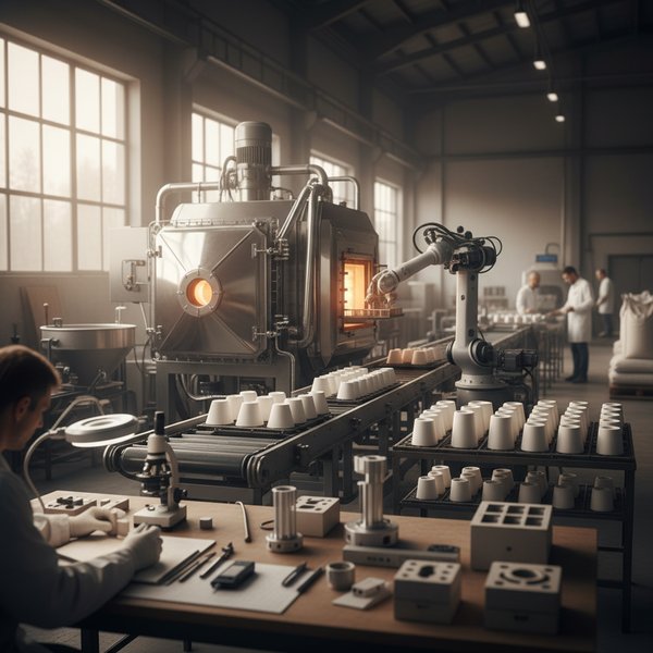Hala wypalania ceramiki technicznej z izolatorami SN - kontakty do producentów ceramiki technicznej PKD 2343Z