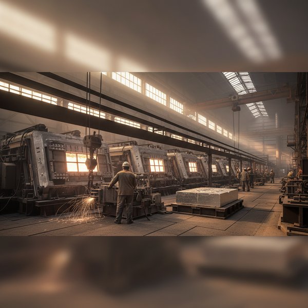 Hala elektrolizy aluminium z anodami - kontakty do polskich producentów aluminium hutniczego PKD 2442Z