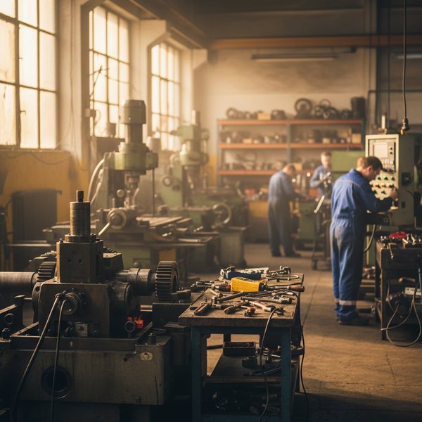 Mechanik naprawiający maszynę przemysłową - kontakty do polskich firm naprawy maszyn PKD 3312Z