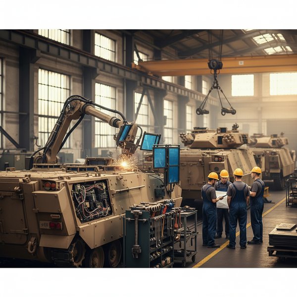 Transporter opancerzony KTO Rosomak na placu - kontakty do producentów wojskowych pojazdów bojowych PKD 3040Z