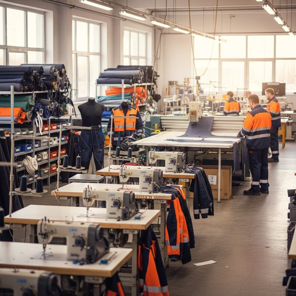 Wizualizacja branży producentów odzieży roboczej i ochronnej - baza B2B