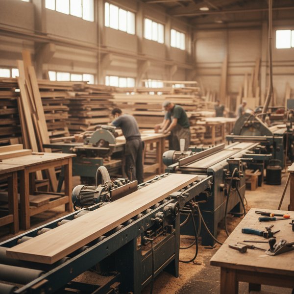 Wizualizacja branży firm obróbki i wykończania wyrobów tartacznych - baza B2B