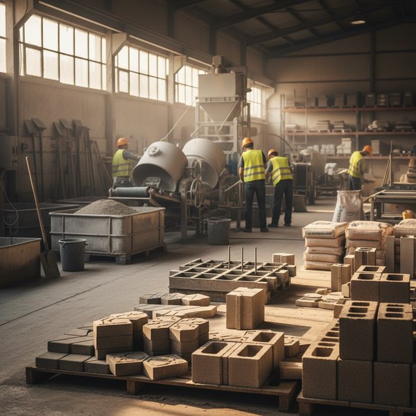 Wizualizacja branży producentów pozostałych wyrobów z betonu, cementu i gipsu - baza B2B