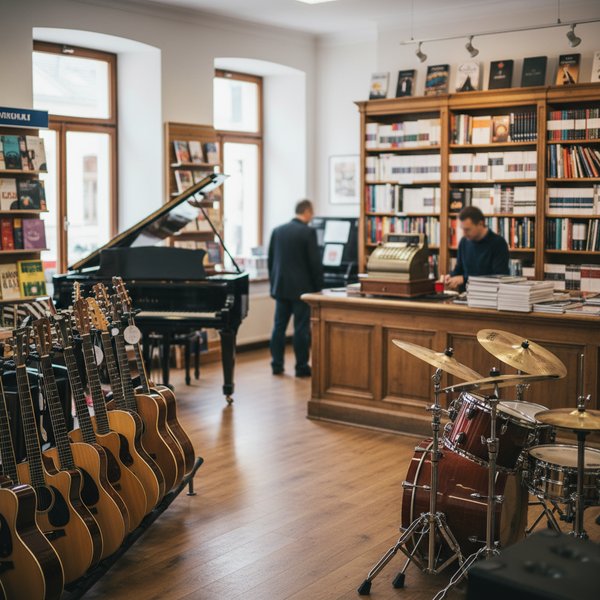 Wizualizacja branży sklepów z instrumentów muzycznych i nut - baza B2B