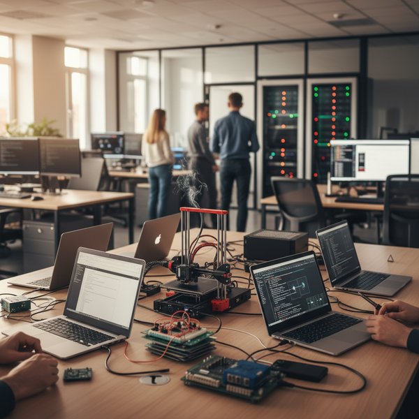 Technik IT z serwerem w centrum managed services - kontakty do firm usług technologii informatycznych PKD 6209Z