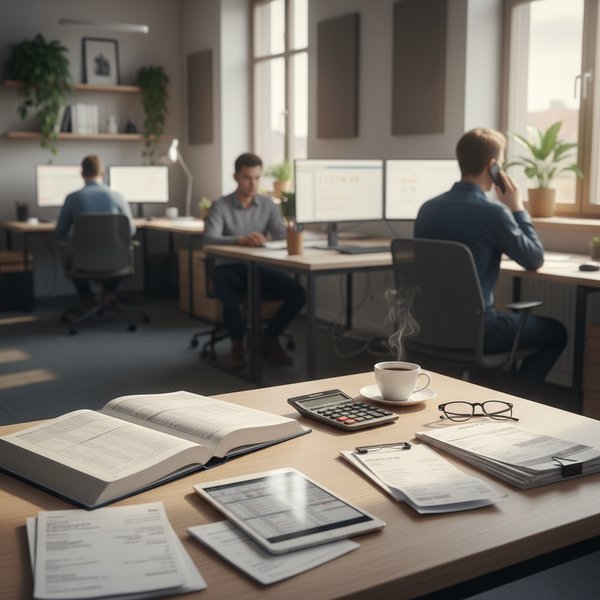 Biuro rachunkowe z księgowym przy monitorach - kontakty do polskich biur rachunkowo-księgowych PKD 6920Z