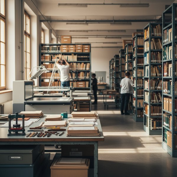 Archiwum państwowe z półkami akt historycznych - kontakty do polskich archiwów państwowych i branżowych PKD 9101B