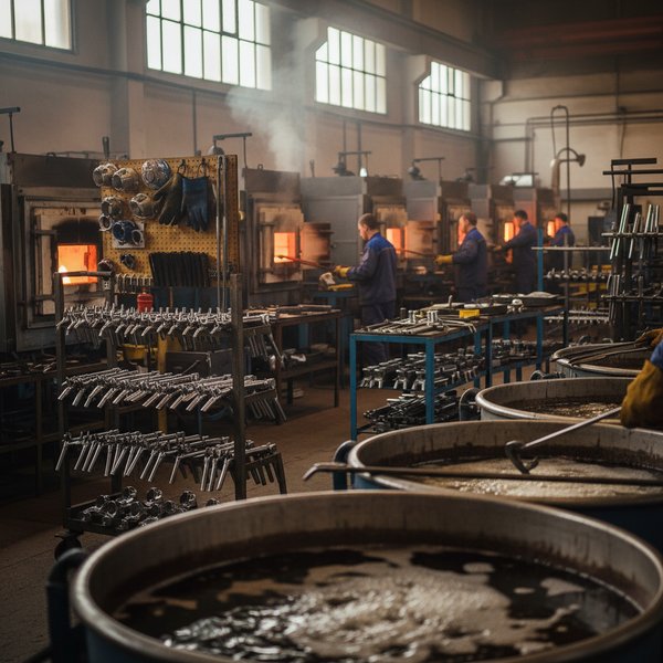 Kąpiel galwaniczna z elementami metalowymi - kontakty do firm galwanicznych i obróbki cieplnej PKD 2561Z