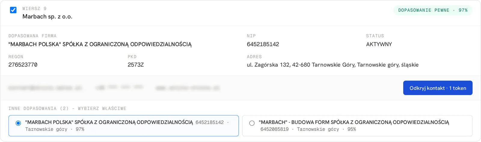 Nazwa Marbach sp. z o.o. pasuje do dwóch spółek: Marbach Polska i Marbach Budowa Form