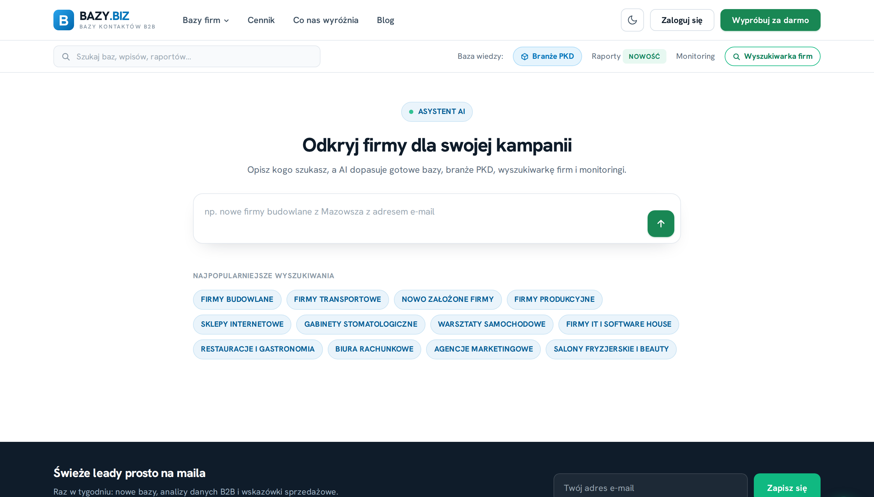 Odkryj: wyszukiwanie firm w bazy.biz przez opis w języku naturalnym