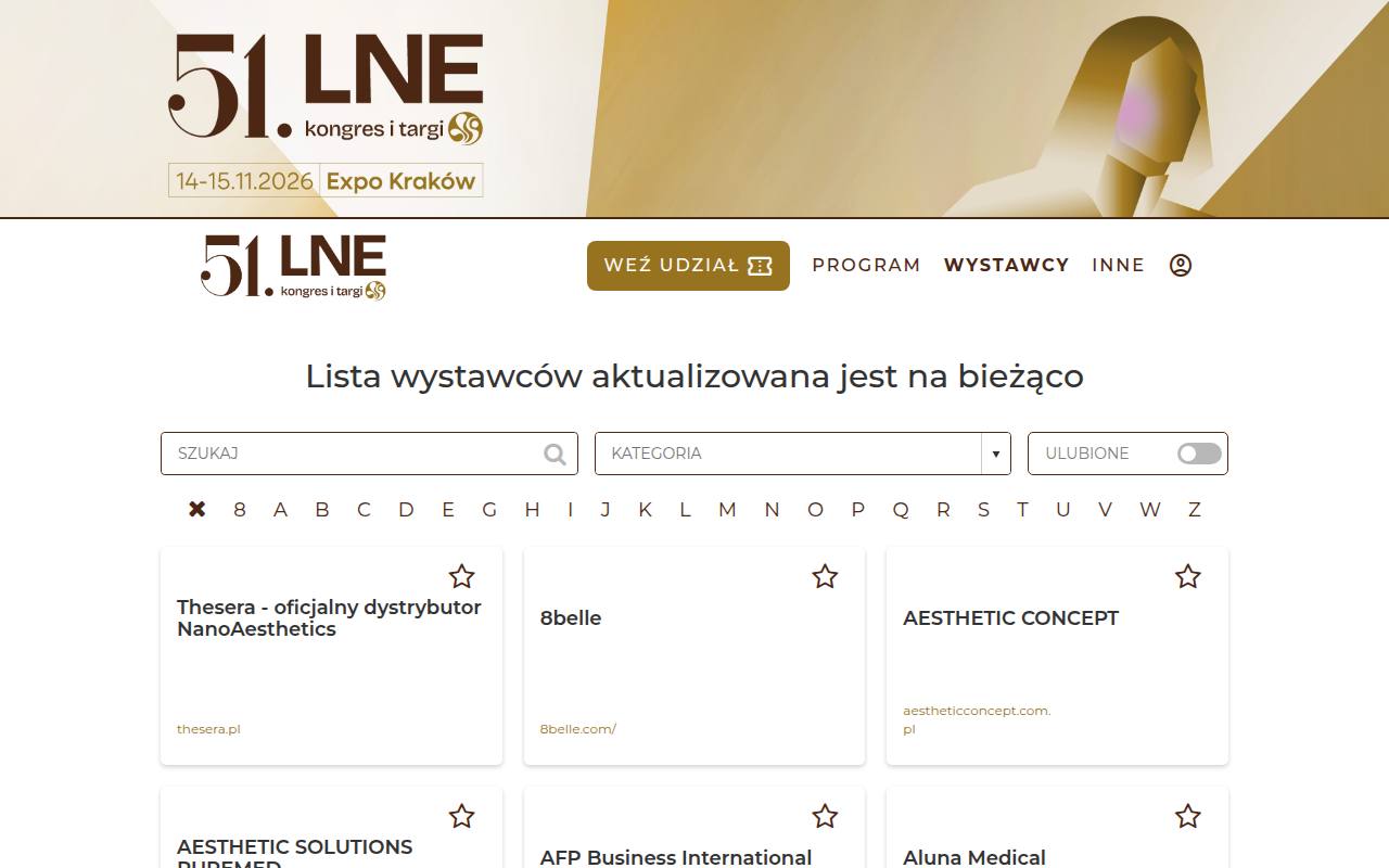 Strona targów 51. Kongres i Targi LNE