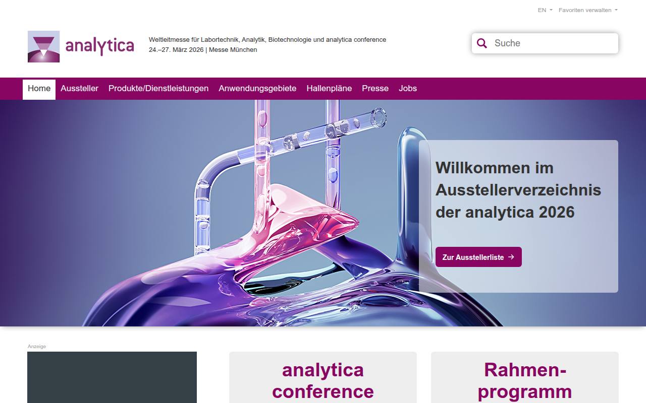 Strona targów analytica