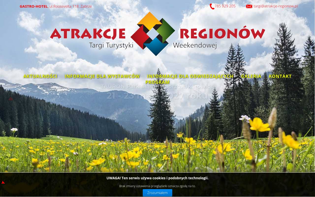 Strona targów Atrakcje Regionów