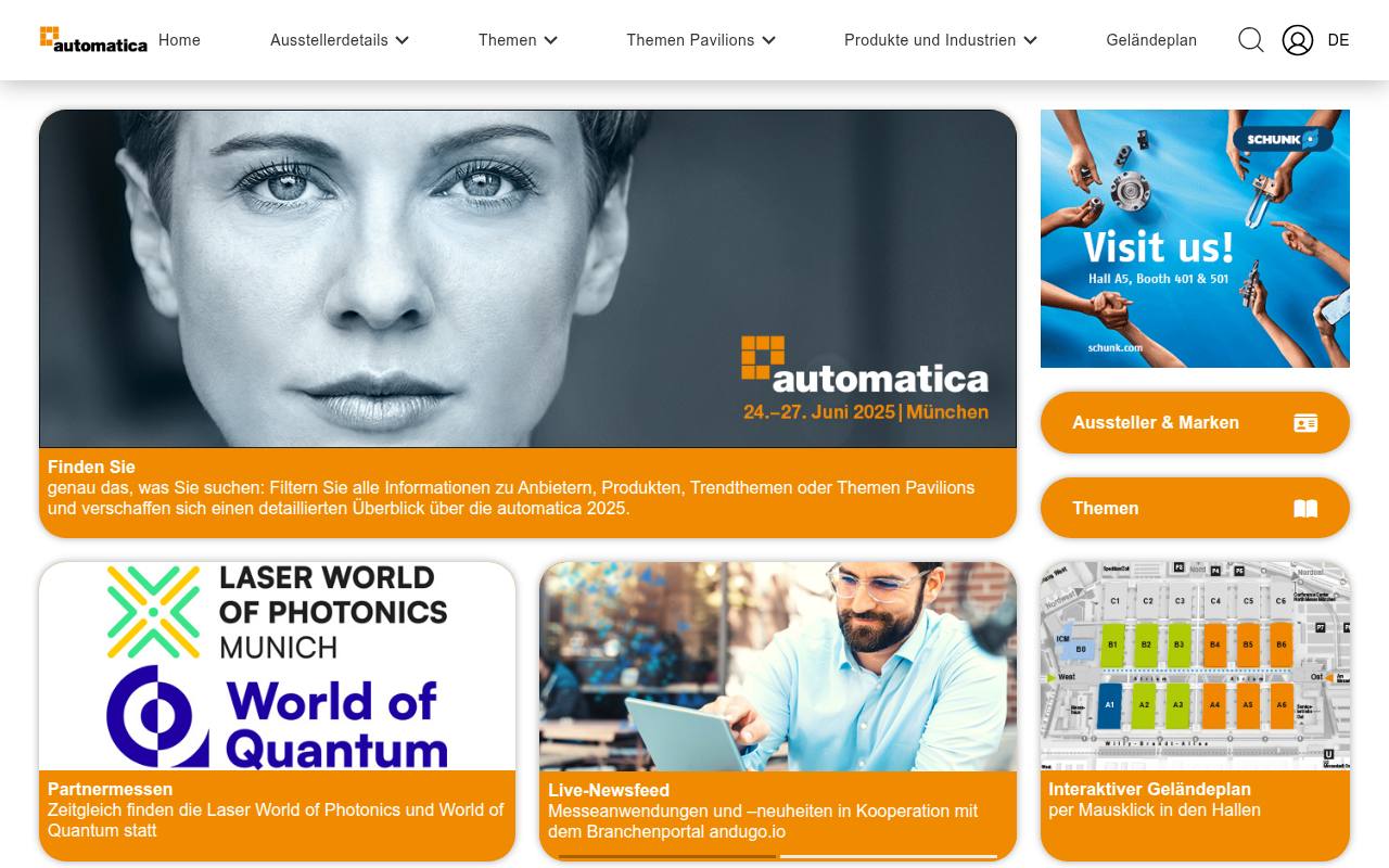 Strona targów automatica