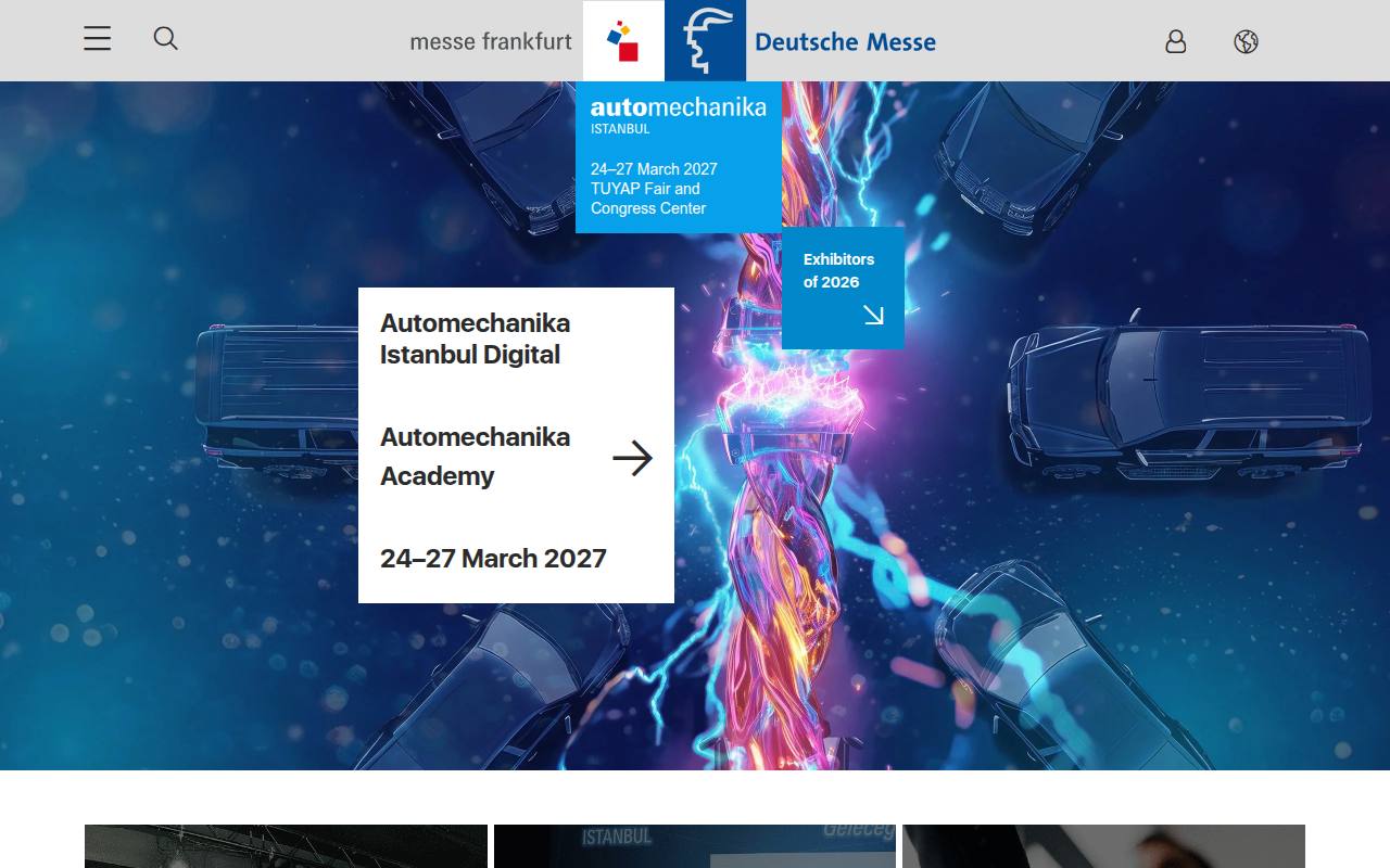 Strona targów Automechanika Istanbul