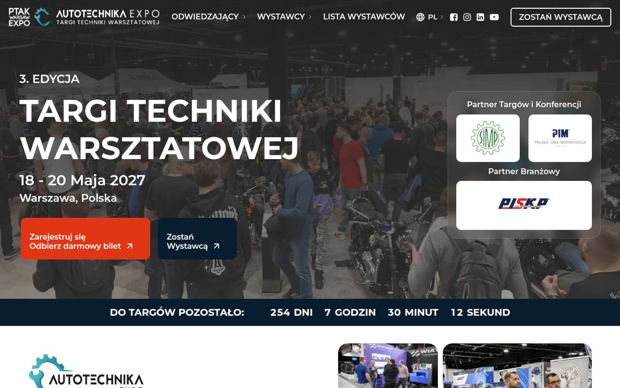 Strona targów Autotechnika Expo