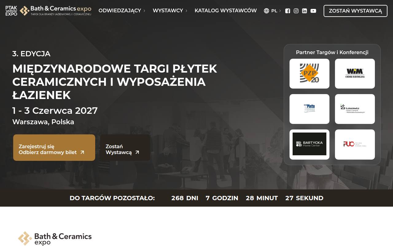 Strona targów Bath & Ceramics Expo