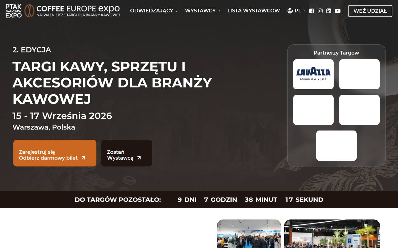 Strona targów Coffee Europe Expo