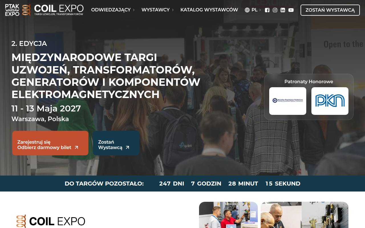 Strona targów Coil Expo