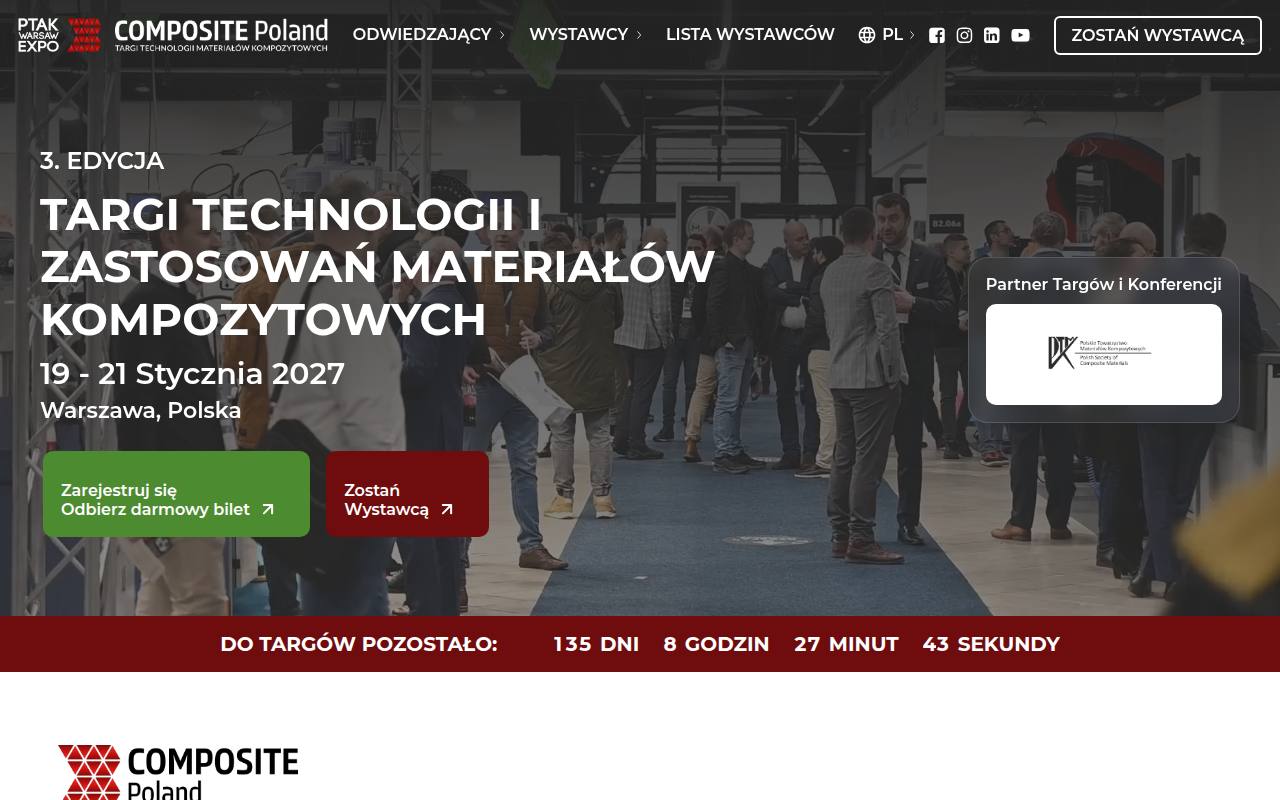 Strona targów Composite Poland