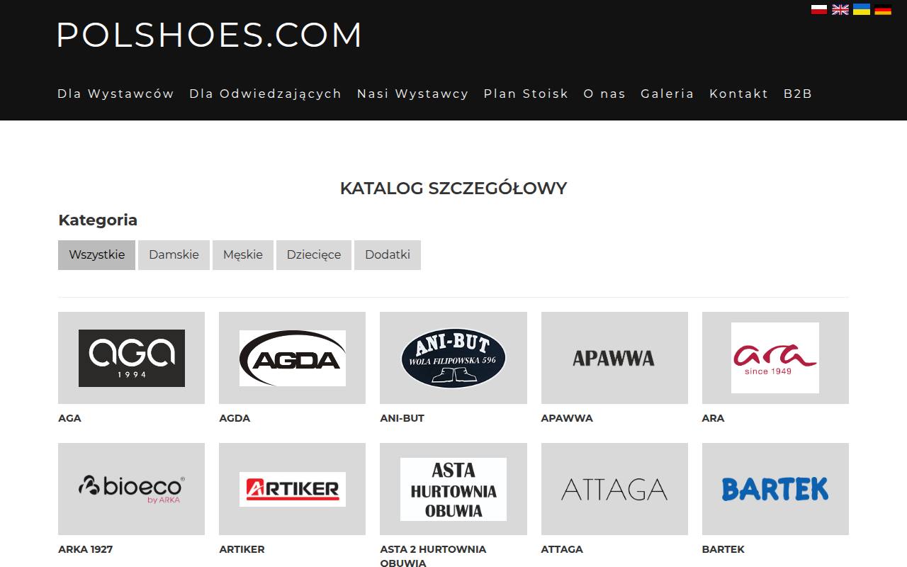 Strona targów Dni Obuwia POLSHOES Kraków